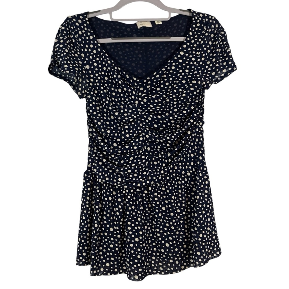 Navy Polka Dot Kids Top